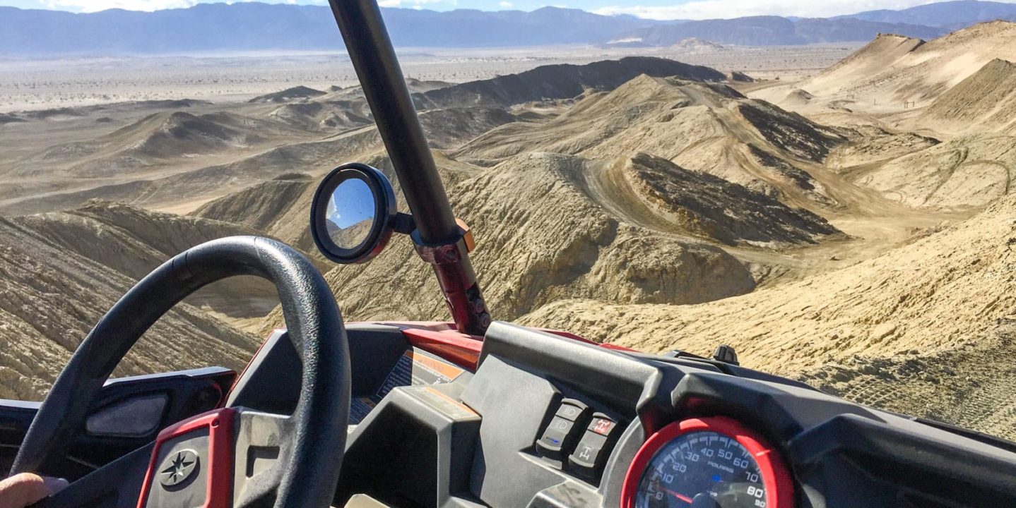 View of Palm Springs from vehicle